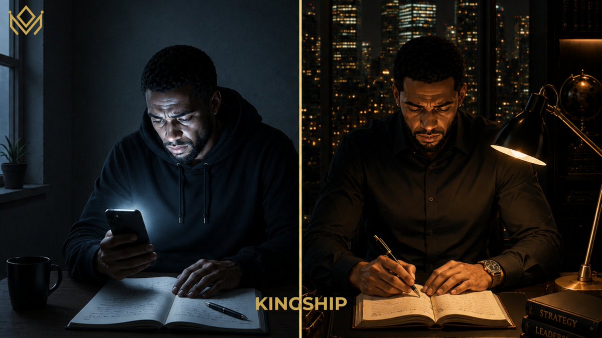 Kingshipmen's tweet photo. Before Kingship: grinding with no direction, consuming content that goes nowhere.  After: a 90-day content system, a real coaching structure, and a community of men building with purpose.  First 100 members only. What's stopping you  -  link in reply @KingdomKin24555 https://t.co/EClVFzqcA9