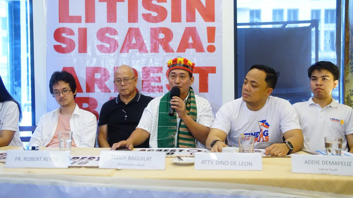 TeddyBaguilatJr's tweet photo. Pananagutan ang sigaw ng bayan. Presscon ng Tindig Pilipinas. Bilang isang mamamayan, ang aking posisiyon ay para maayos ang gobyerno at magsilbi sa Bayan, ipairal ang pananagutan. #litisinsisara #arrestbato #mlpartylist https://t.co/WOkMfgDK1j