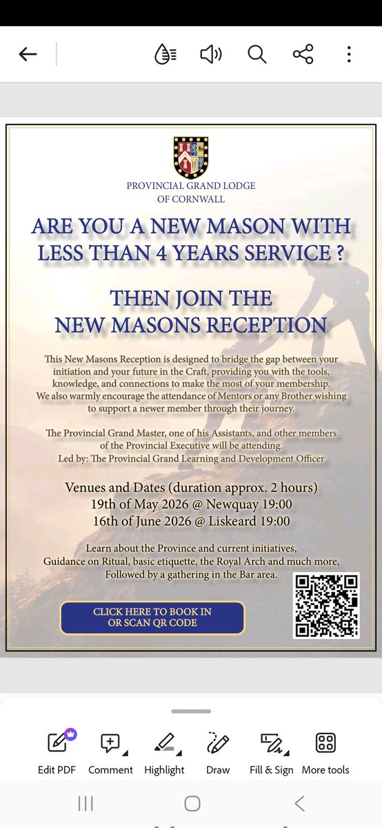 ProvCornwall's tweet photo. ⏳ 1 week to go! Are you a Cornwall Mason with <4 years service? 

Join our New Masons Reception to bridge the gap between initiation &amp; your future in the Craft. 🤝

​📍Newquay: 19 May @ 7pm
📍Liskeard: 16 June @ 7pm

​More details on the poster! 📲

​#PGLCornwall #Freemasons https://t.co/mV1hjiLtFw