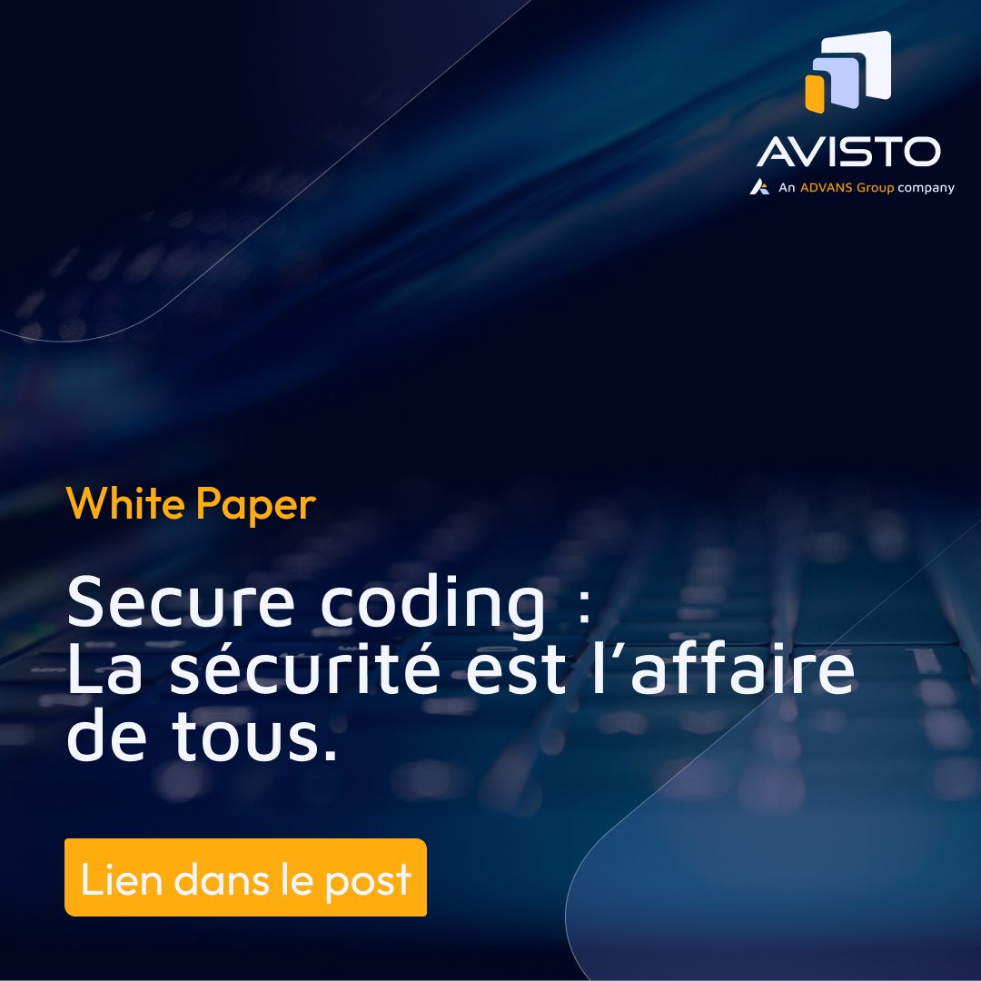 AvistoTelecom's tweet photo. [Livre blanc : Secure coding] 🔐

Adopter une approche Security as code, c’est intégrer la sécurité au cœur du développement, dès les premières lignes de code.

🔗 Télécharger le livre blanc : https://t.co/RBLTlRxDLh

#Whitepaper #Cybersecurity https://t.co/gBBmpq1DZe