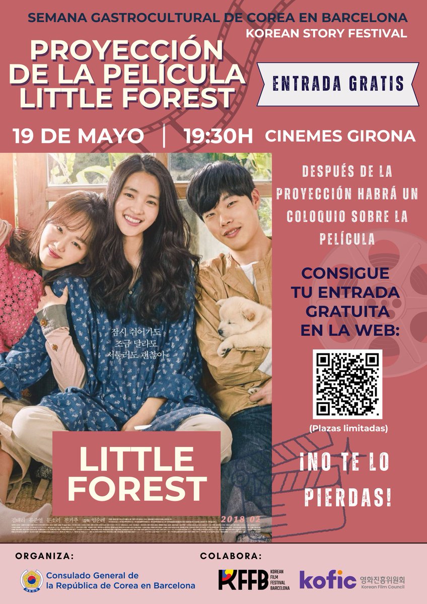 cineasia_online's tweet photo. El martes 19 de mayo a las 19:30h puedes asistir de forma gratuita (sacando tu entrada online) a los @Cinemes_Girona para ver la película coreana Little Forest. Organizado por el Consulado de la República de Corea, en colaboración con el #KOFIC, y el @KFFBCN. https://t.co/9RivT8kvnR