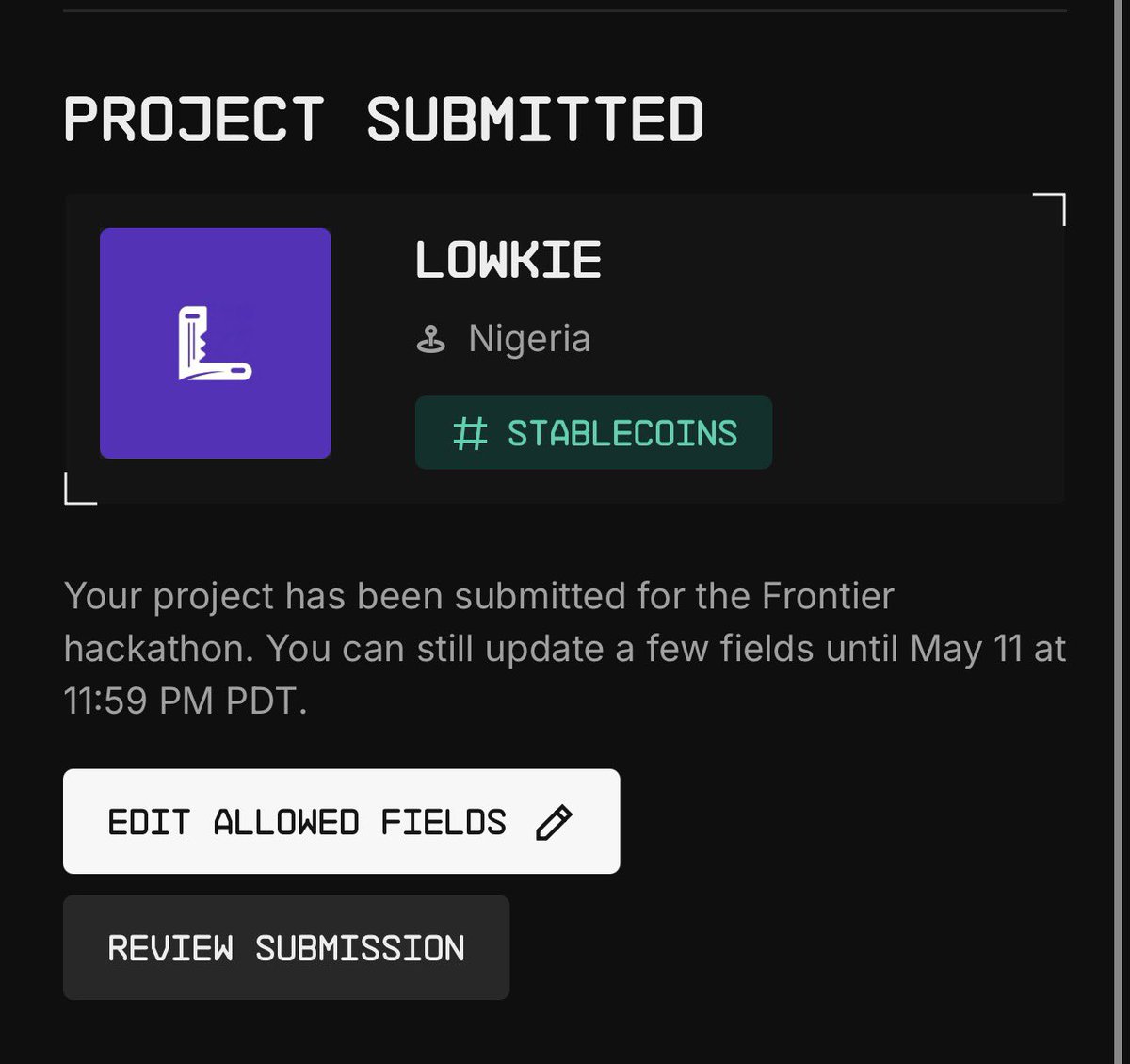 Lowkie_protocol's tweet photo. Lowkie is submitted for @colosseum. 

It’s been 5 weeks of learning, re-learning, and un-learning. 

We have built a proof of concept; a confidential settlement infrastructure  for institutional stablecoin flows that combines policy controls, reconciliation, and selective disclosure in one governed workflow.

Devnet is live. 
Now we keep building.🫡
#Stablecoins #Solana