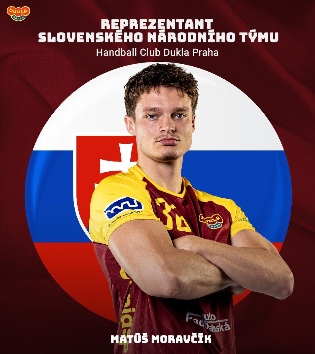 HCDuklaPraha's tweet photo. 🇸🇰 Ve čtvrtek 14. května odehraje slovenská reprezentace předposlední zápas baráže MS 2027. V prešovské Tatran Handball aréně přivítá soupeře ze Severní Makedonie. Odveta je na programu ve Skopji v neděli 17. května. Součástí slovenského nároďáku je i pivot Dukly Matúš Moravčík. https://t.co/yjhIACoZLg