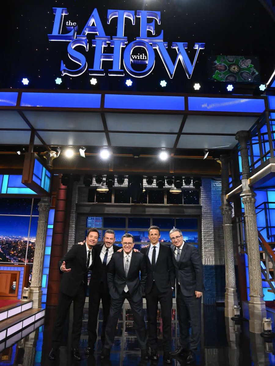 yourboyBrianRD's tweet photo. I knew this one was coming! 
An epic time on @colbertlateshow and the current legends of Late Night. An inspiring show tonight on  @StephenAtHome  with 
 #StrikeForceFive

@jimmykimmel @iamjohnoliver @sethmeyers @jimmyfallon @StephenAtHome https://t.co/EvGpq5vPdD
