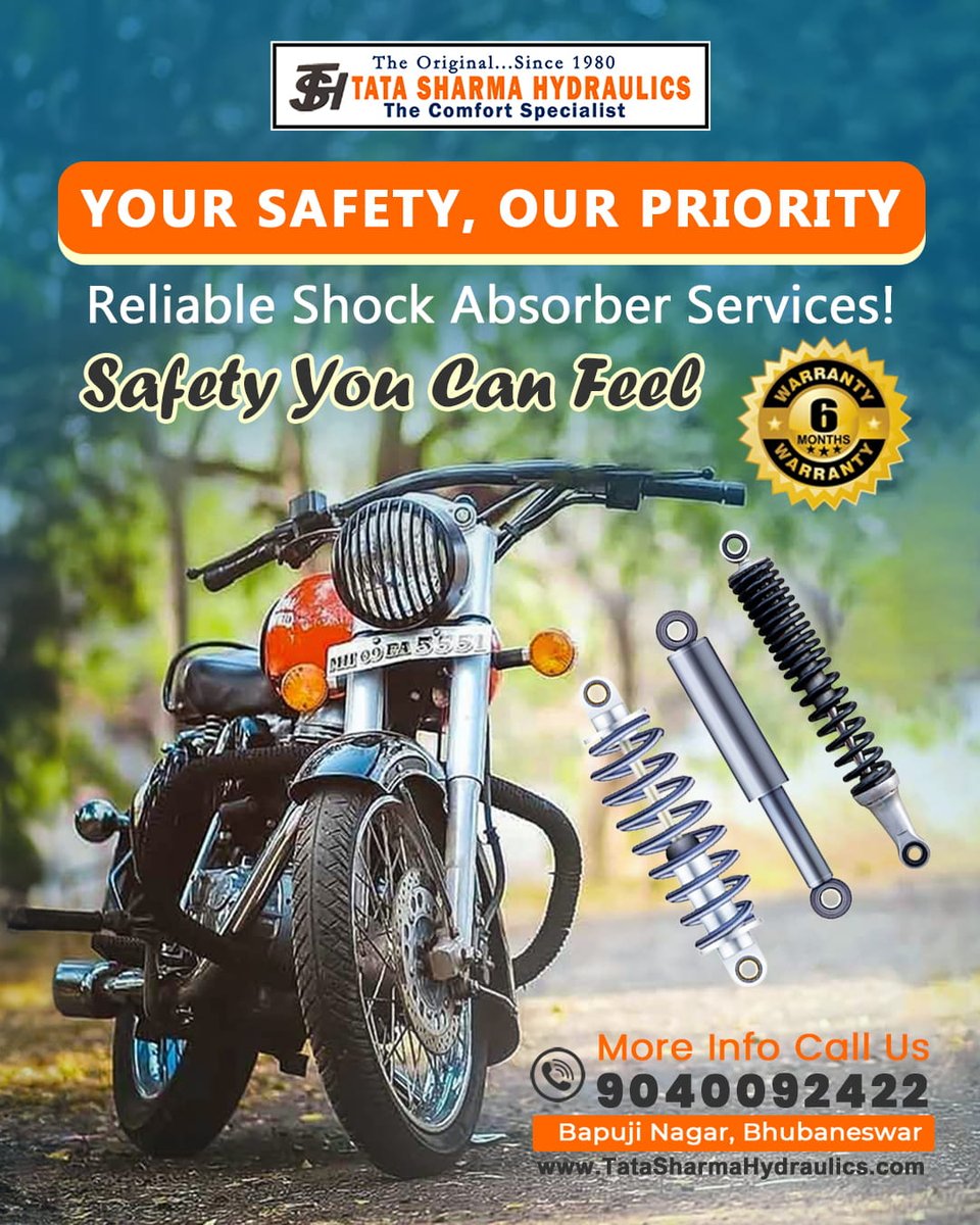 TSHydraulics's tweet photo. Performance Meets Protection! Reliable suspension care that extends your bike’s life while keeping you secure. 🏍️

𝗖𝗮𝗹𝗹 𝗡𝗼𝘄:📞+91-9040092422
𝗟𝗼𝗰𝗮𝘁𝗶𝗼𝗻:📍Bapuji Nagar, Bhubaneswar

#ShockAbsorberRepair #SmoothDriveRide #SuspensionRepair #TataSharmaHydraulics https://t.co/zuZJIKe9x3