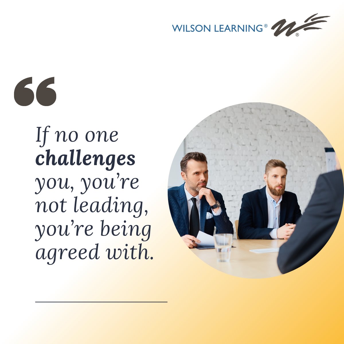 WilsonLearning's tweet photo. Leadership often feels easiest when there’s alignment in every room, but that ease can be misleading. 

#Leadershipchallenges #leadershiptraining #leadershipdevelopment #Leadership #learninganddevelopment #traininganddevelopment https://t.co/joXHQ6VJIS