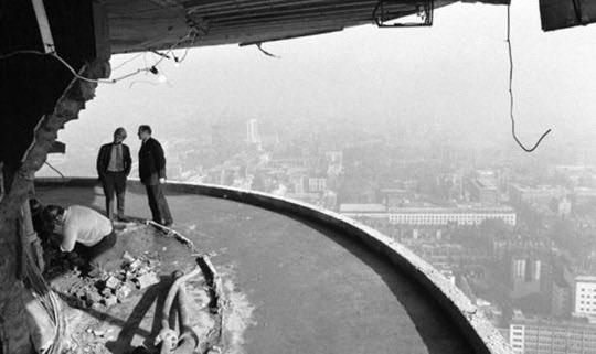 The_East_End's tweet photo. 31st October 1971. A reminder for those who were around (and an introduction to those yet to be born) - a terrorist bomb rips through the iconic Post Office Tower (as it was). Responsibility was claimed by members of the Angry Brigade, a far-left group… #london #history #bomb https://t.co/olsoghvgnA
