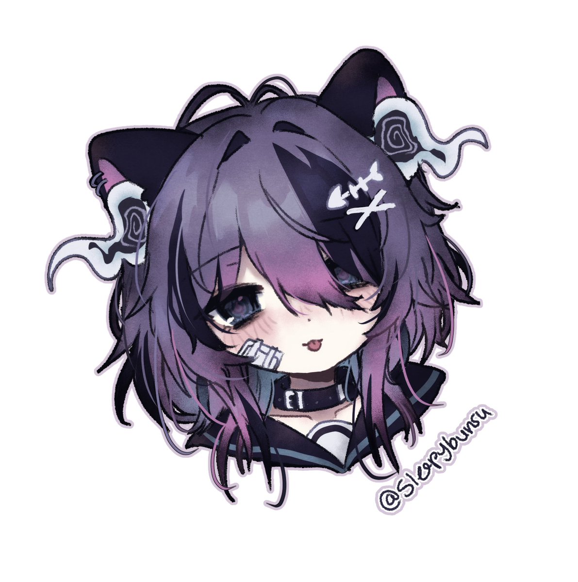 Sleepybunsu's tweet photo. Drew myself an icon 👻🖤

Careful she bites! 

Timelapse ⬇️ https://t.co/wQ7kehxnep