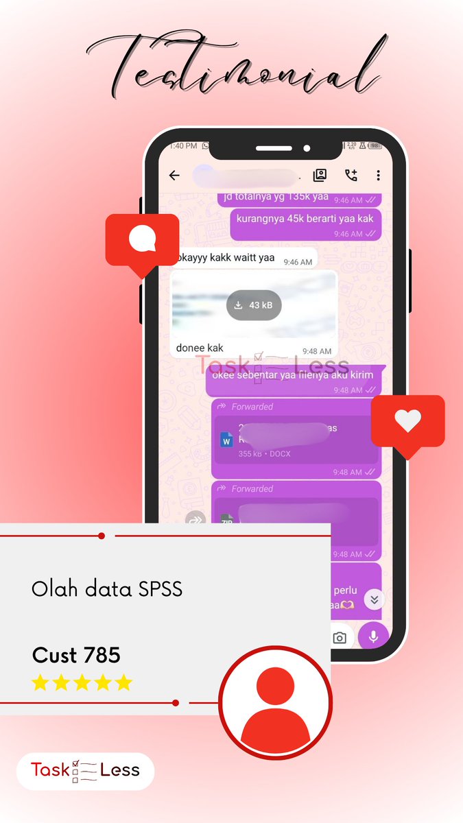 TasklessCo's tweet photo. Update Testi📢

785. Olah data SPSS
786. Smartpls kopi
787. Outer model SPSS
788. Formatting skripsi https://t.co/ermPwUc21T