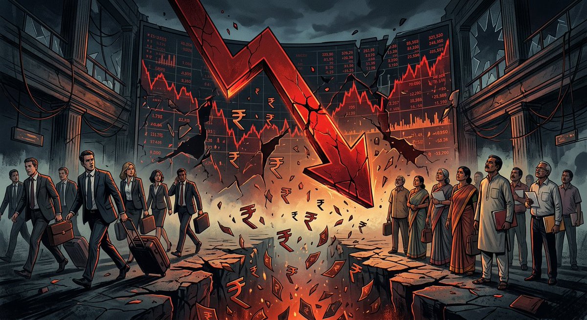 TILcapital's tweet photo. ₹2 lakh crore. That's how much FIIs have pulled out of Indian equities in early 2026.

Rupee at 95+. And the tax structure — LTCG 12.5%, STCG 20%, STT — isn't making anyone want to stay.

#TILCAPITAL #IndianMarkets #FII #NIFTY #SENSEX https://t.co/mklr236iMS