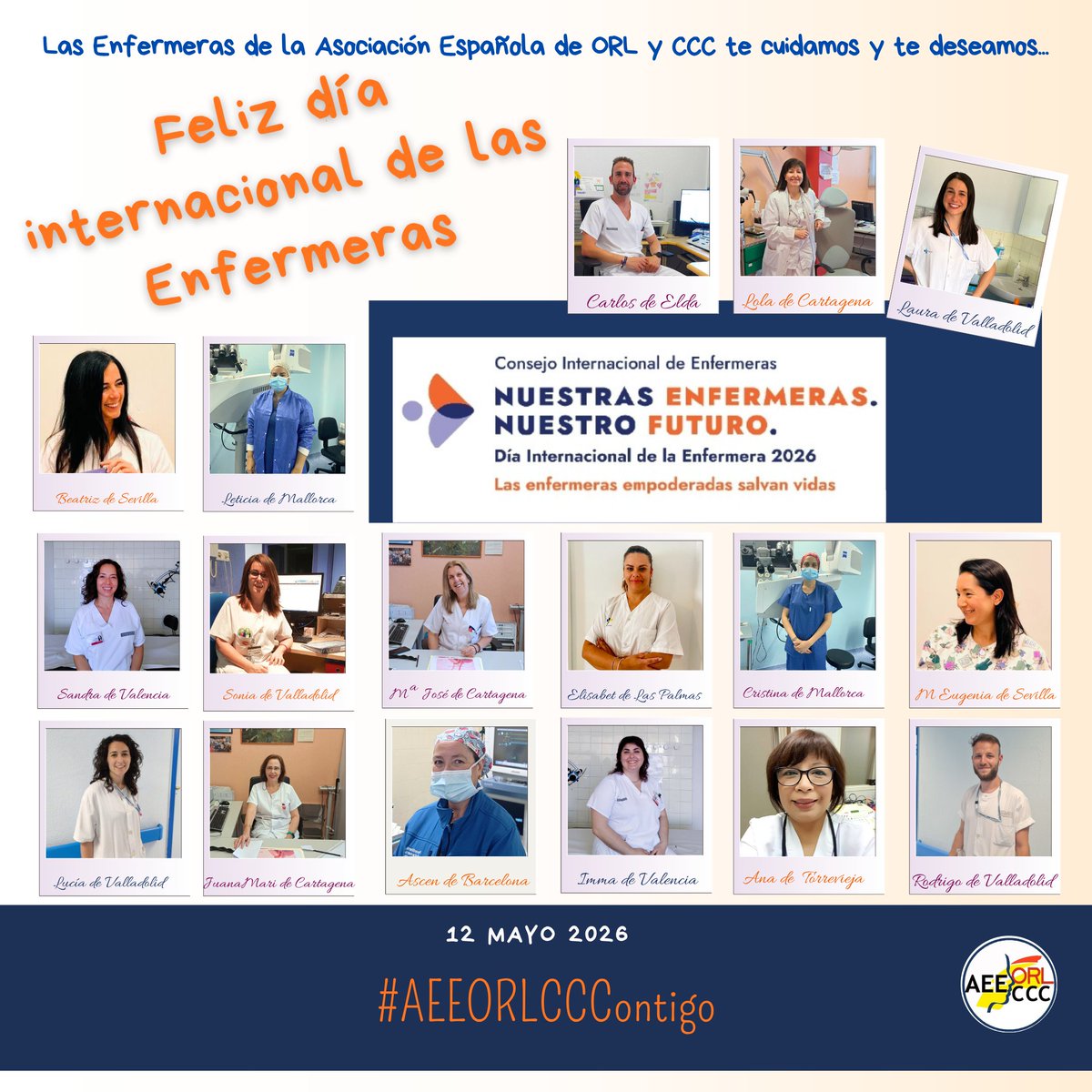 aeeorlcc's tweet photo. En el Día Internacional de las Enfermeras, celebramos a las enfermeras que, desde cada planta, consulta y qx, desde cada ámbito de actuación,transforman conocimiento en cuidado y cuidado en vidas salvadas.  #NuestrasEnfermerasNuestroFuturo
#IND2026 #EmpoweredNursesSaveLives https://t.co/EsHGIGthdg