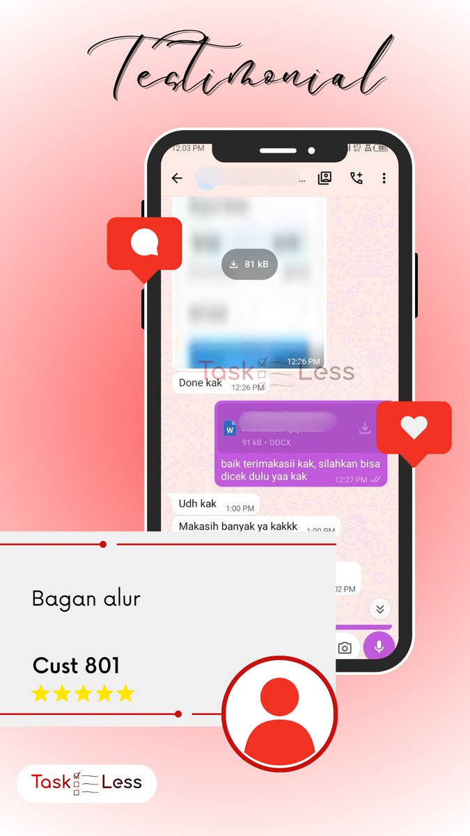 TasklessCo's tweet photo. Update Testi📢

801. Bagan alur
802. Feed sambung
803. Mentoring filogenik
804. Formatting resume https://t.co/uFQ5xhBKjJ