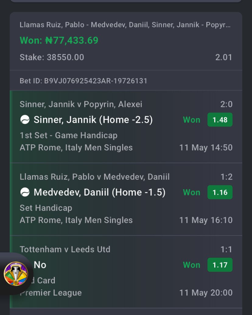 ninjabet247's tweet photo. X2 DELIVERED ON BET9JA ✅🏆 https://t.co/ZjNiFecLi9