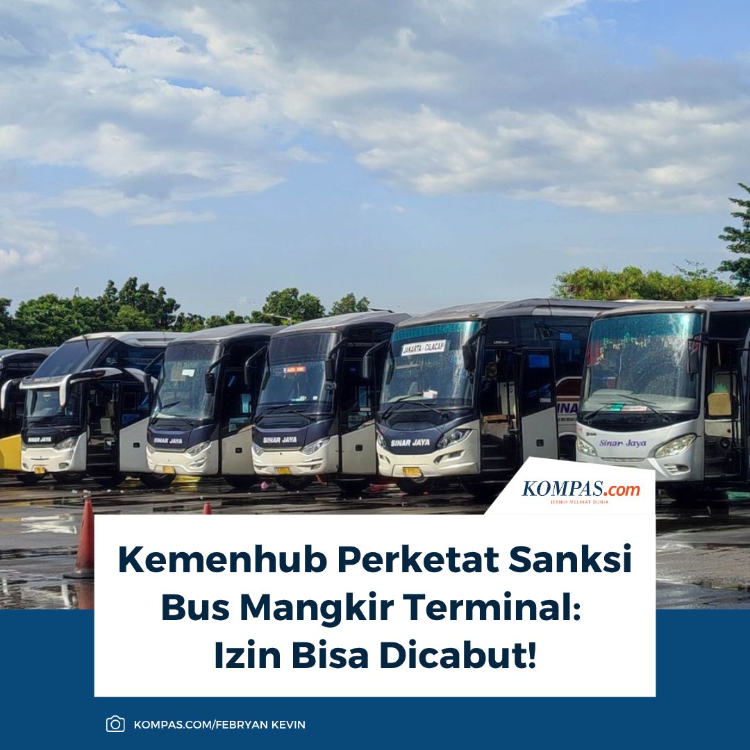 kompascom's tweet photo. Baca di sini:
https://t.co/Ta8JguxtAl
Kini bus yang kedapatan tidak masuk terminal bus akan diberikan sanksi oleh Direktorat Jenderal Perhubungan Darat Kementerian Perhubungan.
~NA #POBus #TerminalBus #Sanksi https://t.co/RGl3g53M9D