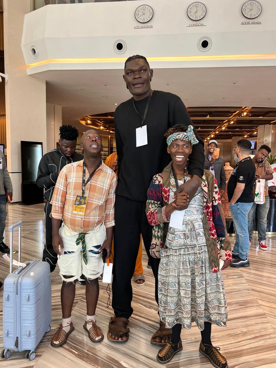umhlangaswz's tweet photo. Gogo Eswatini & S'lwane pictured
With Bradley Marongo, Africa's tallest man, known as "Gen Z Goliath" in Addis Ababa, Ethiopia for the Social Media Influencer Summit 2026
#comedians #influencer #proudlyswazi #swatitotheworld https://t.co/maftqNwK2d