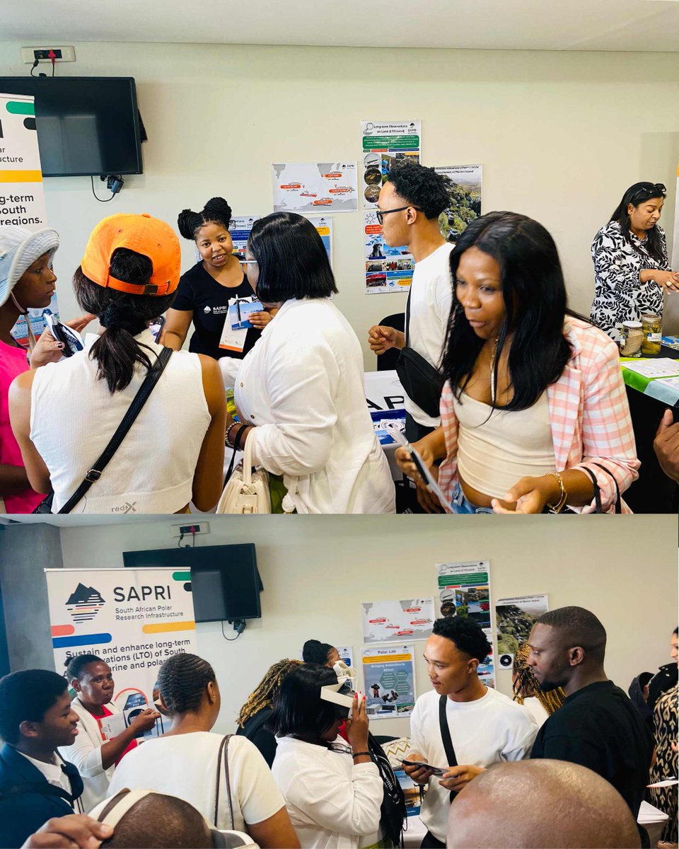 sapri_dsti's tweet photo. Kelly  Mgotsi and Asisipo Mboneli attended the Maqhubu Ntombela Annual Lecture in Durban. Kelly  presented on bridging Southern Ocean and Antarctic research with society through engagement and mentorship, highlighting work from Marion Island, Gough Island, &amp; Antarctica. https://t.co/eG62GMvuWD