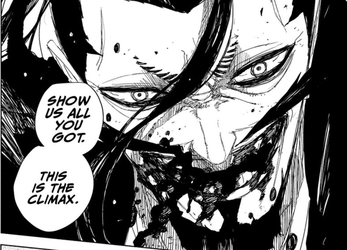 kbrstrbe's tweet photo. I can’t stop reading the Irishima chapters. You have a clue on where the climax is heading, and yet to me at least, the visuals of it are even more hopeless than expected. #kagurabachi121 https://t.co/ZjfdTVsh8a