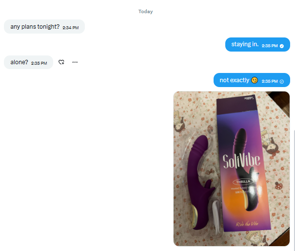 maria2104989506's tweet photo. What's your plan tonight?😈😈
#sextoy #Thrilla #SoliVibe https://t.co/FLpzVy9ZIo