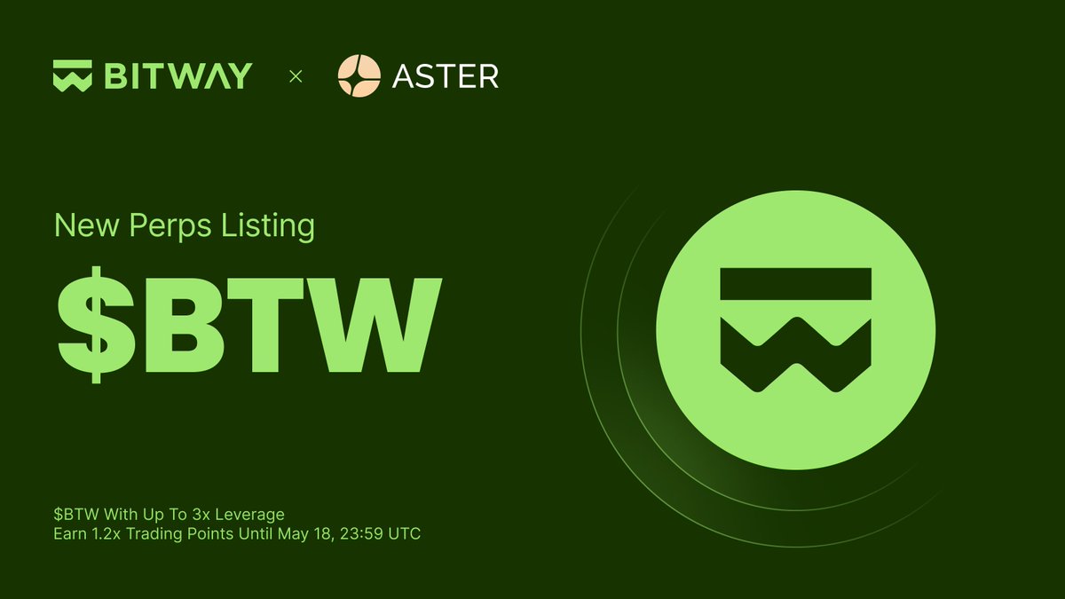 $BTW is LIVE for trading on <a href="/Aster_DEX/">Aster 🥷</a> Perps!

Leverage your positions, ride the momentum, and trade $BTW with deep liquidity.

Are you long or short?