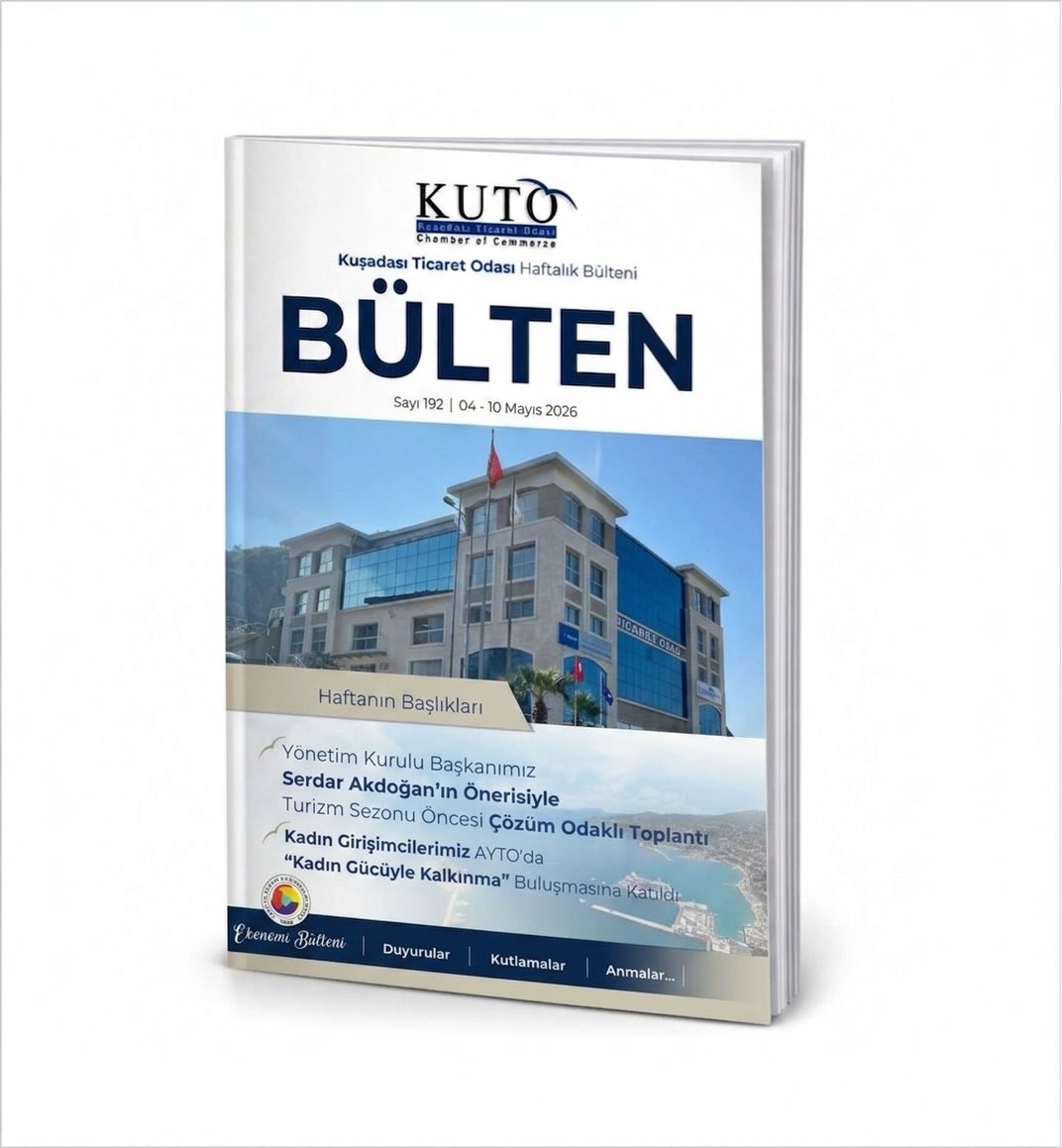 KusadasiTO's tweet photo. Odamız 04-10 MAYIS 2026 BÜLTENİ yayınlanmıştır. Bültenimize web sitemizin (https://t.co/Ea8kyLGQfI) Yayınlarımız bölümünden ve aşağıdaki linkten ulaşabilirsiniz.

https://t.co/BcxBRTEXjg https://t.co/hJ8xVKNtNN