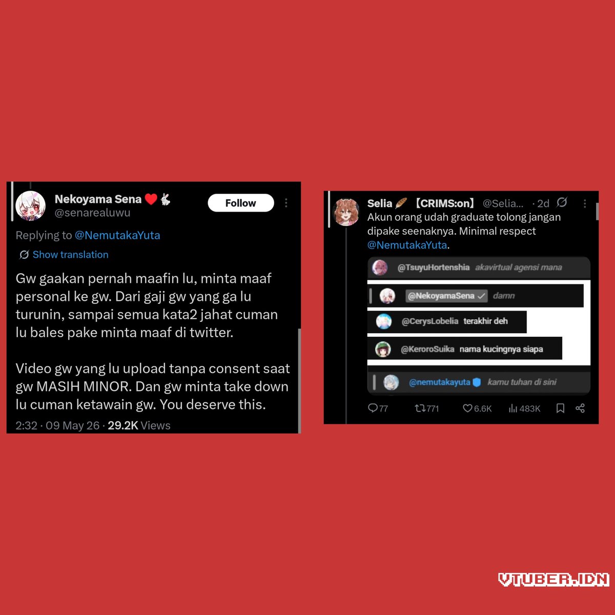 Konflik internal mencuat, Selia dan Nekoyama Sena tuntut CEO YumeLive (Nemutaka Yuta) lepas akses akun talenta lulusan. Sena bongkar masa lalu kelam: depresi akibat tekanan mental, gaji &amp; uang donasi graduation yang tidak turun, hingga penguasaan Adsense sepihak.