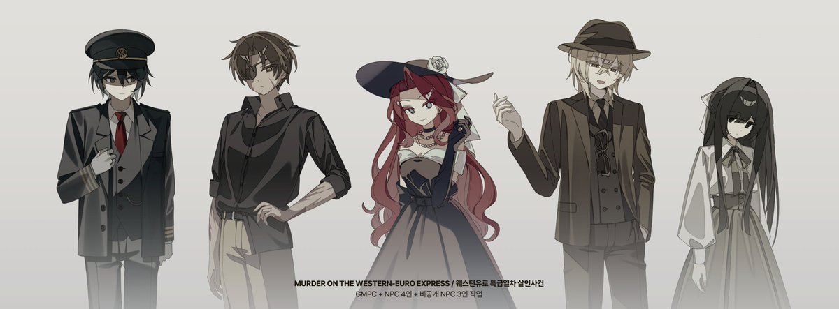 MYOMUMU's tweet photo. 147님의 CoC 은닉 시나리오 「웨스턴유로 특급열차 살인사건」및 「일드프랑스 도플갱어 실종사건」의 NPC 스탠딩 일러스트를 작업했습니다! 감사합니다. https://t.co/vLR88rqnb1