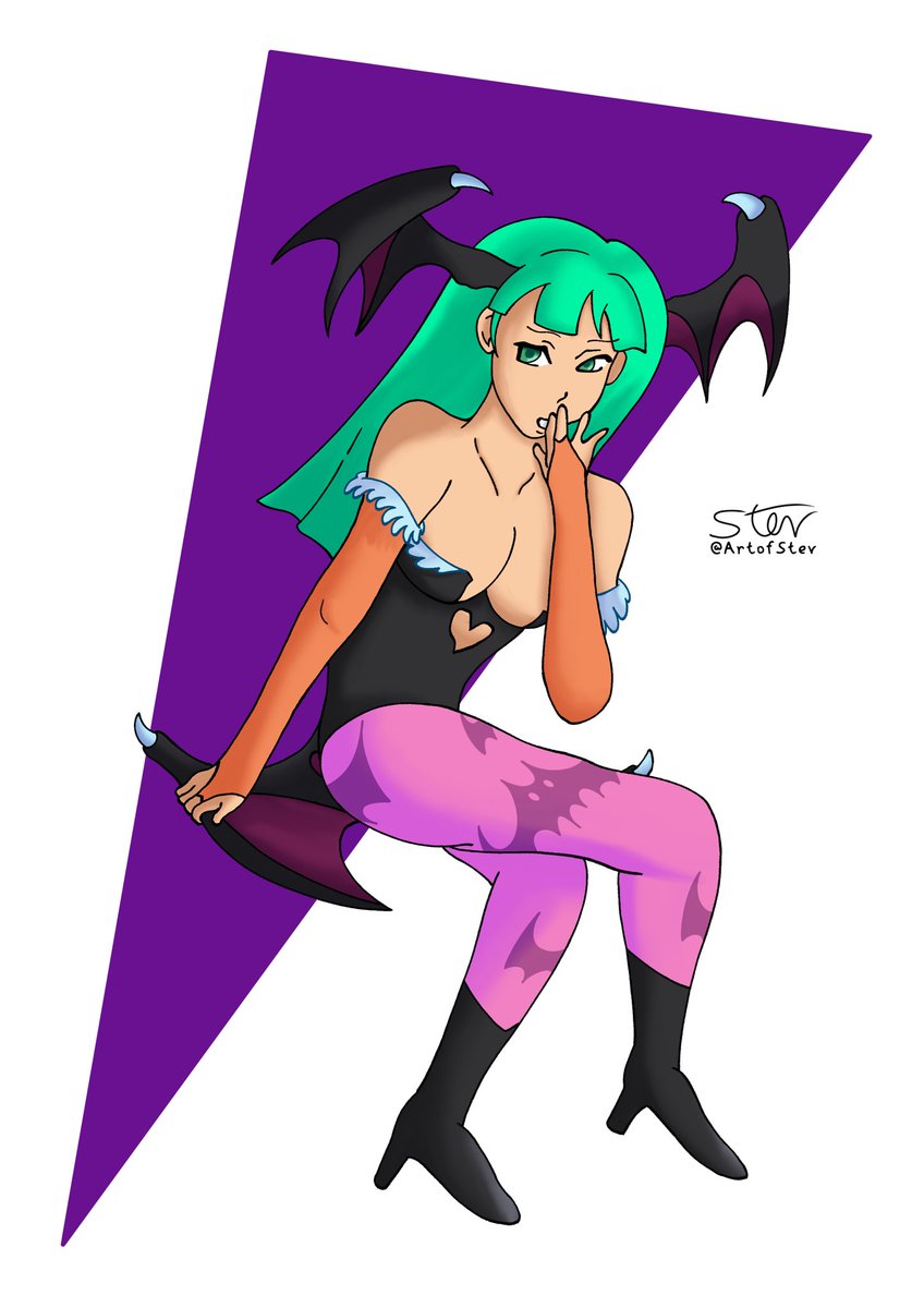 ArtofStev's tweet photo. Morrigan Drawing https://t.co/ywamXPPwsN