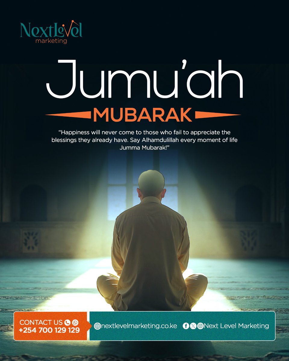 NextLevel__Mktg's tweet photo. Jumu’ah Mubarak 🤍

May your heart be filled with peace, gratitude, and endless blessings. https://t.co/1zjNoaBz3x