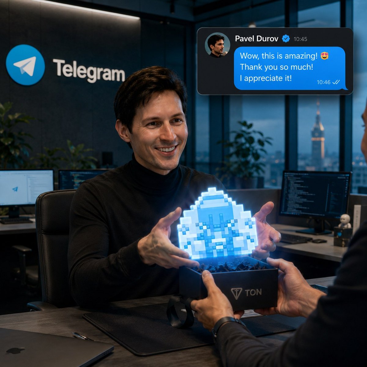 Welcome2Ton's tweet photo. We sent to Pavel Durov 1M $WELCOME and one WTT NFT.

@durov, you're welcome to our community.

Together we can #MTONGA https://t.co/WsYer9ApT9