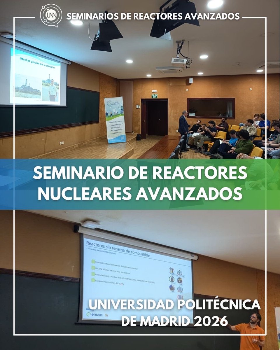 jjnucleares's tweet photo. Misión cumplida! Hemos cerrado la 17ª edición del Seminario de Reactores Avanzados (SRA) tras cinco jornadas intensas en la ETSII-UPM explorando el futuro del sector. 

#EnergíaNuclear #Ingeniería #SMR #GenIV https://t.co/zrcGyvtoXs