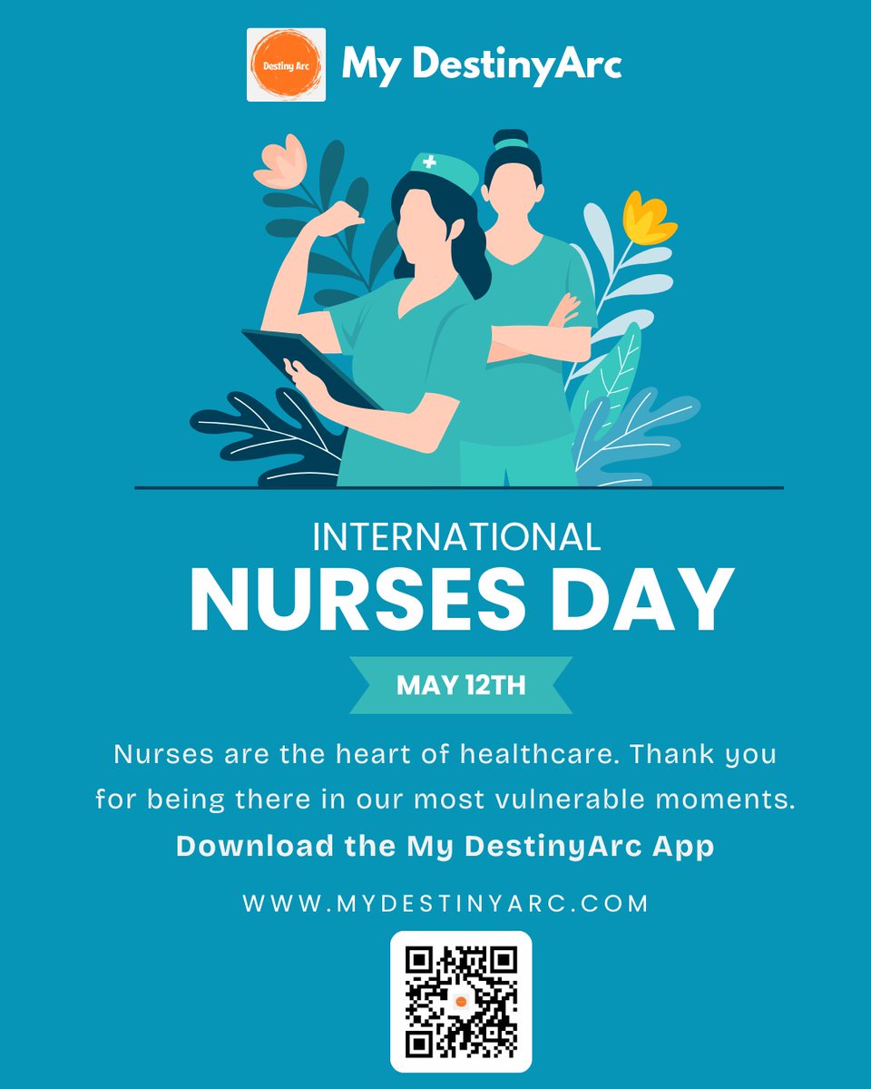 mydestinyarc's tweet photo. Celebrating the real-life heroes who care, heal, and inspire every day 💙
Happy International Nurses Day! Your dedication makes the world healthier and stronger.

#InternationalNursesDay #NursesDay
#MyDestinyArc #Gratitude #DailyInspiration https://t.co/jbd56J9YwG