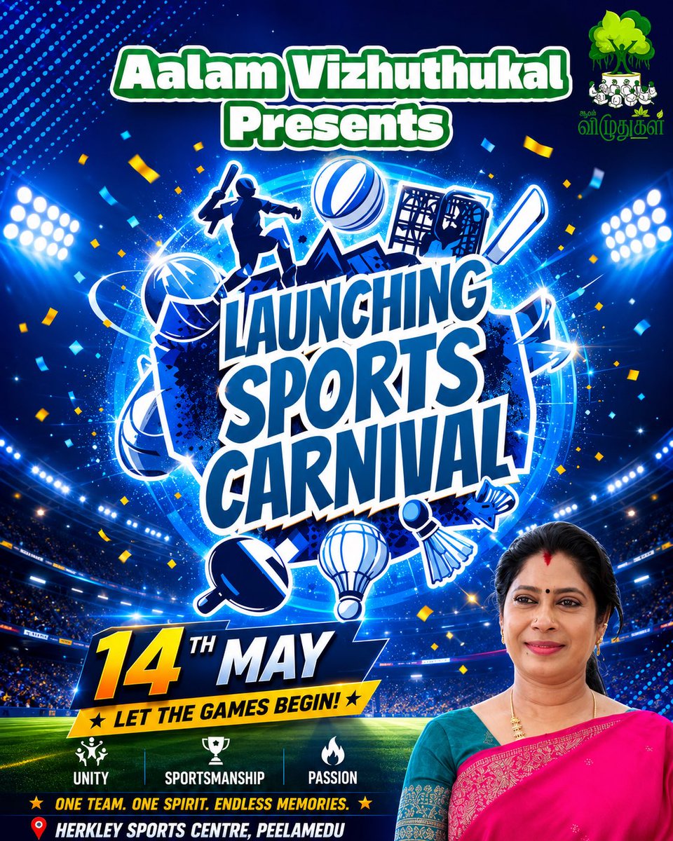 meena_cbe's tweet photo. 🏆🔥 BIG NEWS FROM AALAM VIZHUTHUKAL🔥🏆

We are excited to launch the Aalam vizhuthukal Sports Carnival in Coimbatore — a platform created to support and celebrate young talents across every sport! 💪⚽🏏🏸

From Cricket 🏏, Kabaddi 🤼, Paddle 🎾 and many more — this carnival is all about giving upcoming teams the spotlight they deserve. 🌟

Got a team? Want to organize a match under the banner of AALAM VIZHUTHUKAL?
📩 Reach out to us — we’d love to collaborate and grow the sports community together!

🎉 Our FIRST MATCH kicks off on 14th May
👥 Spectators are warmly welcome to come cheer and support the teams!
📍 Venue - Herkley Sports Centre, https://t.co/GSd5TfOPSU

Let’s build a stronger sports culture together! ❤️

#Aalamviuzhuthukal #meenajayakumar #SportsCarnival #Coimbatore #Cricket