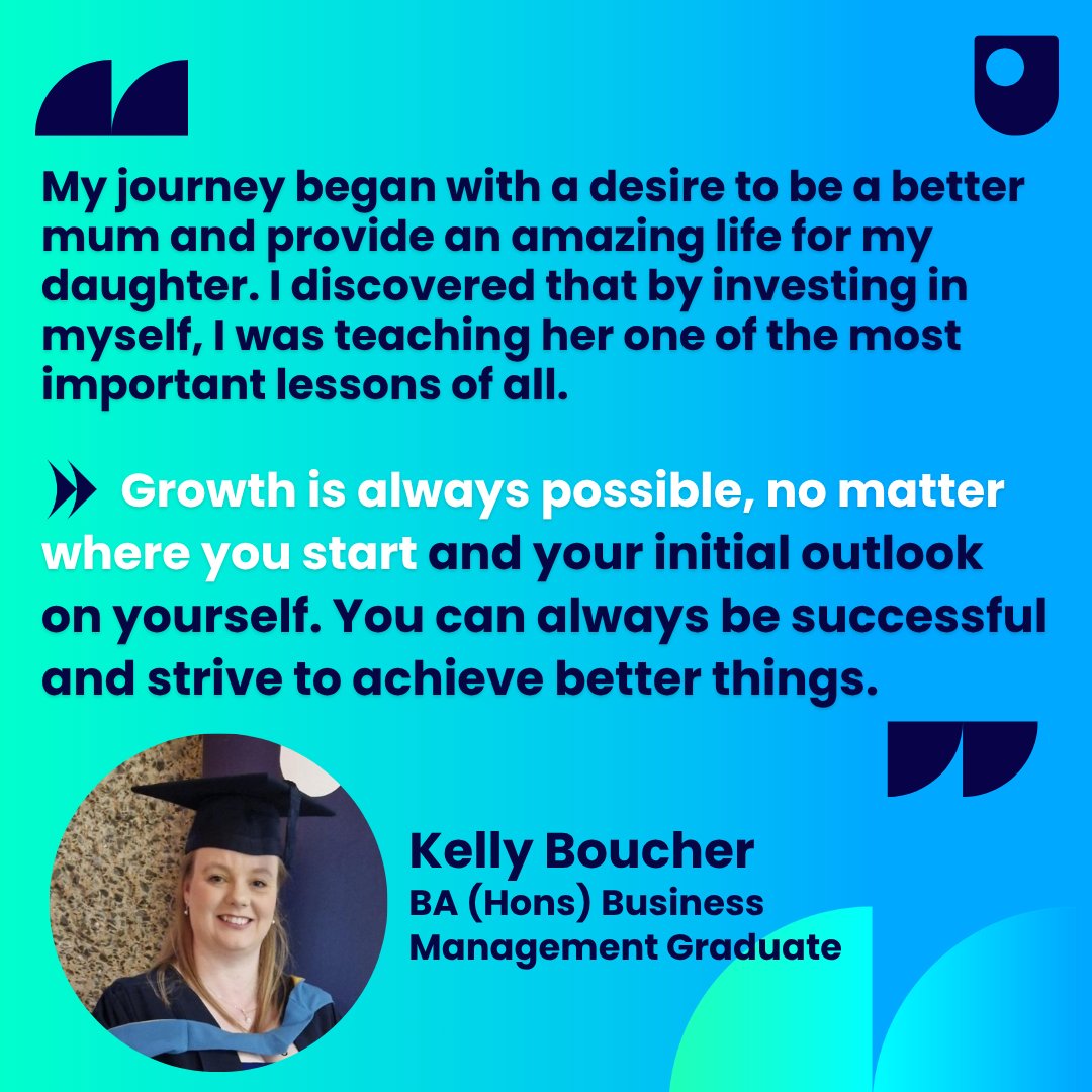 OUBSchool's tweet photo. ▶ Kelly’s story highlights resilience, discipline, and the importance of education in transforming opportunities—not only for herself but as a positive example for her daughter. 💛⭐

Read Kelly's full story here.. 
https://t.co/9n2XGAfXSc https://t.co/B9tc0uLVUz