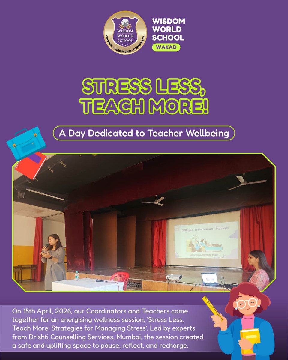 WorldPune's tweet photo. Conversations. Connections. Support 💛
Our ‘Stress Less, Teach More’ session gave teachers a space to share, reflect, and uplift each other; because wellbeing grows stronger together. 🌿

#Wisdomworldschool #TeacherWellness #StressLessTeachMore https://t.co/kA2bp1rofF