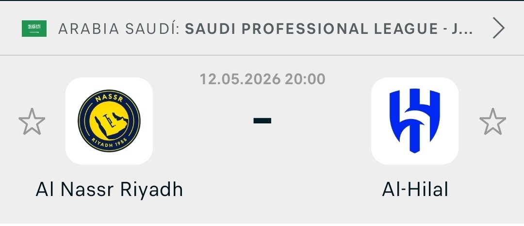 DaniDeuder's tweet photo. Buenos dias, #TeamAsia

Hoy hay que ponerse traje de gala que tenemos partidazo a las 20:00.

Jornada 33 y Al Nassr llega con 5 puntos de ventaja pero con un partido más que Al Hilal.

Si Al Nassr gana CR7 podrá sumar un titulo mas a su lista. https://t.co/b5sUo5Z4Gq