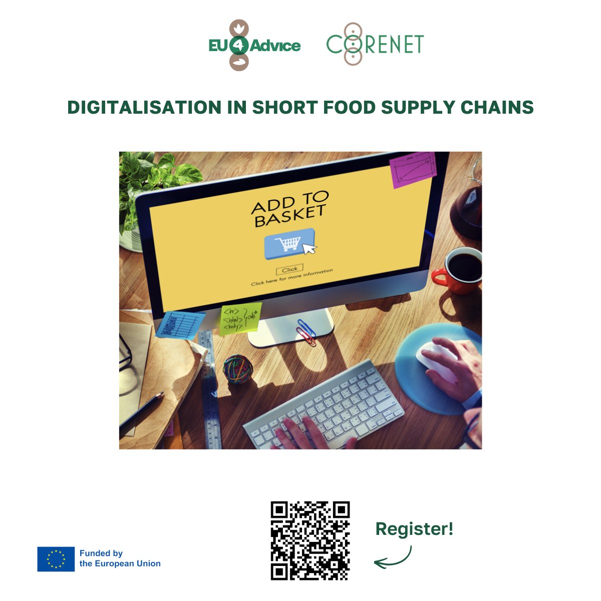 eu4advice's tweet photo. How ready is your farm or organisation to go digital? 

Join us on May 18 · 10:00–11:30 CET for the next EU4Advice and COREnet Advisinar: "Digitalisation in Short Food Supply Chains".

Free to join. Register! https://t.co/m7RE4HTcyM

#ShortFoodSupplyChains https://t.co/o9nfp2BNq2