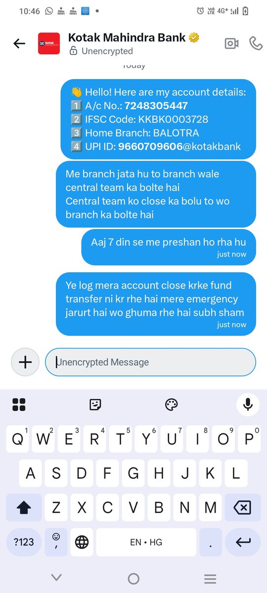 Mukeshsoni709's tweet photo. @1stIndiaNews @BaranPolice Kotak Mahindra Bank mera paymnt nhi kr rhi hai bar ghuma rhi muj aaj payment ki bhut jarurt hai mere roj penalty lg rhi loan instalment ki or ghr me medical emergency hai ye smj ji rhe hai @KotakBankLtd @RBI @PMOIndia @ashokshera94 @BhajanlalBjp @RavindraBhati__ @NarpatRajBarmer https://t.co/NvYxSLCQEG