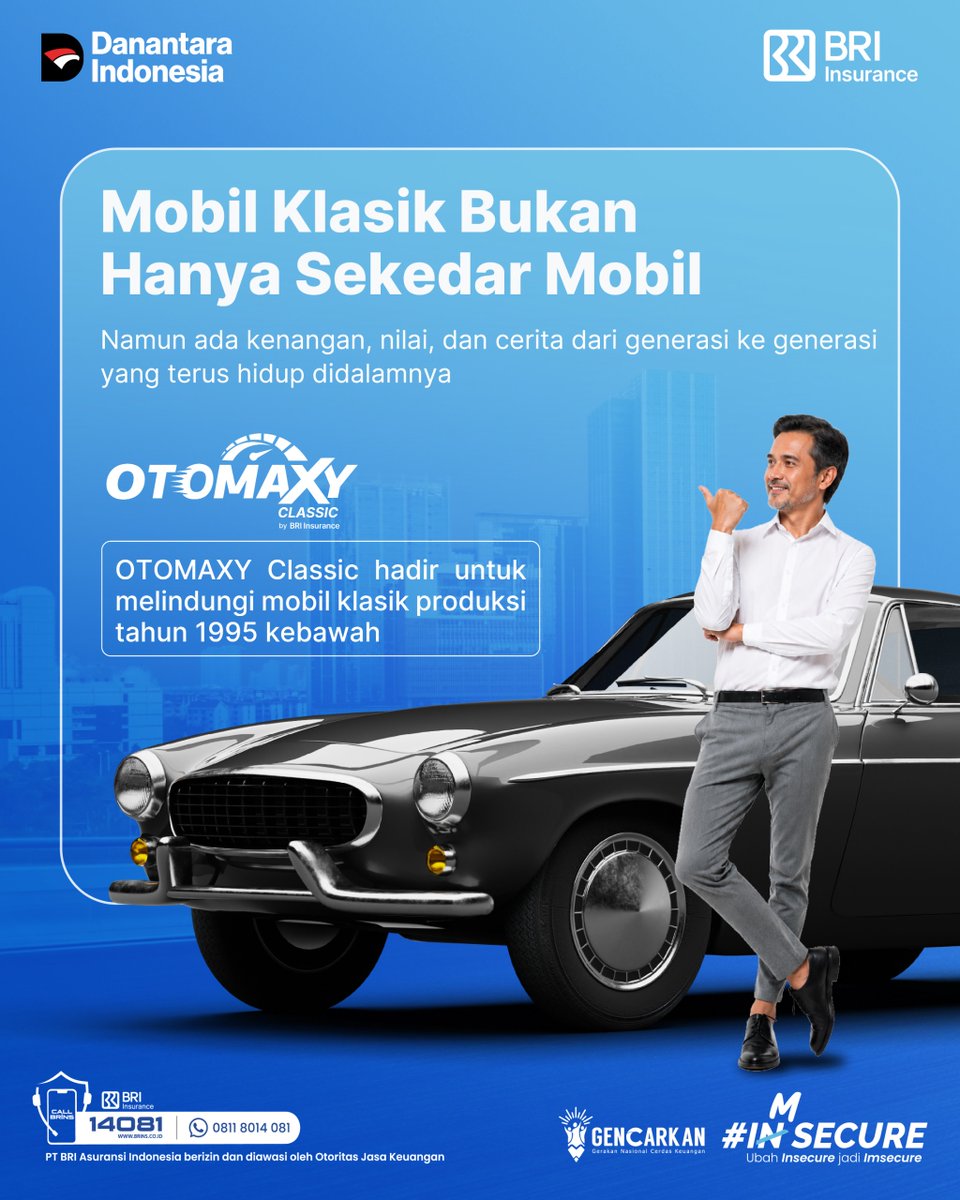 BRINS_Insurance's tweet photo. "Mogok tinggal angkut, mobil klasik gak perlu takut" 😎

Nikmati layanan perlindungan Asuransi Kendaraan Klasik dengan OTOMAXY Classic by BRI Insurance https://t.co/fDOGajpvLp