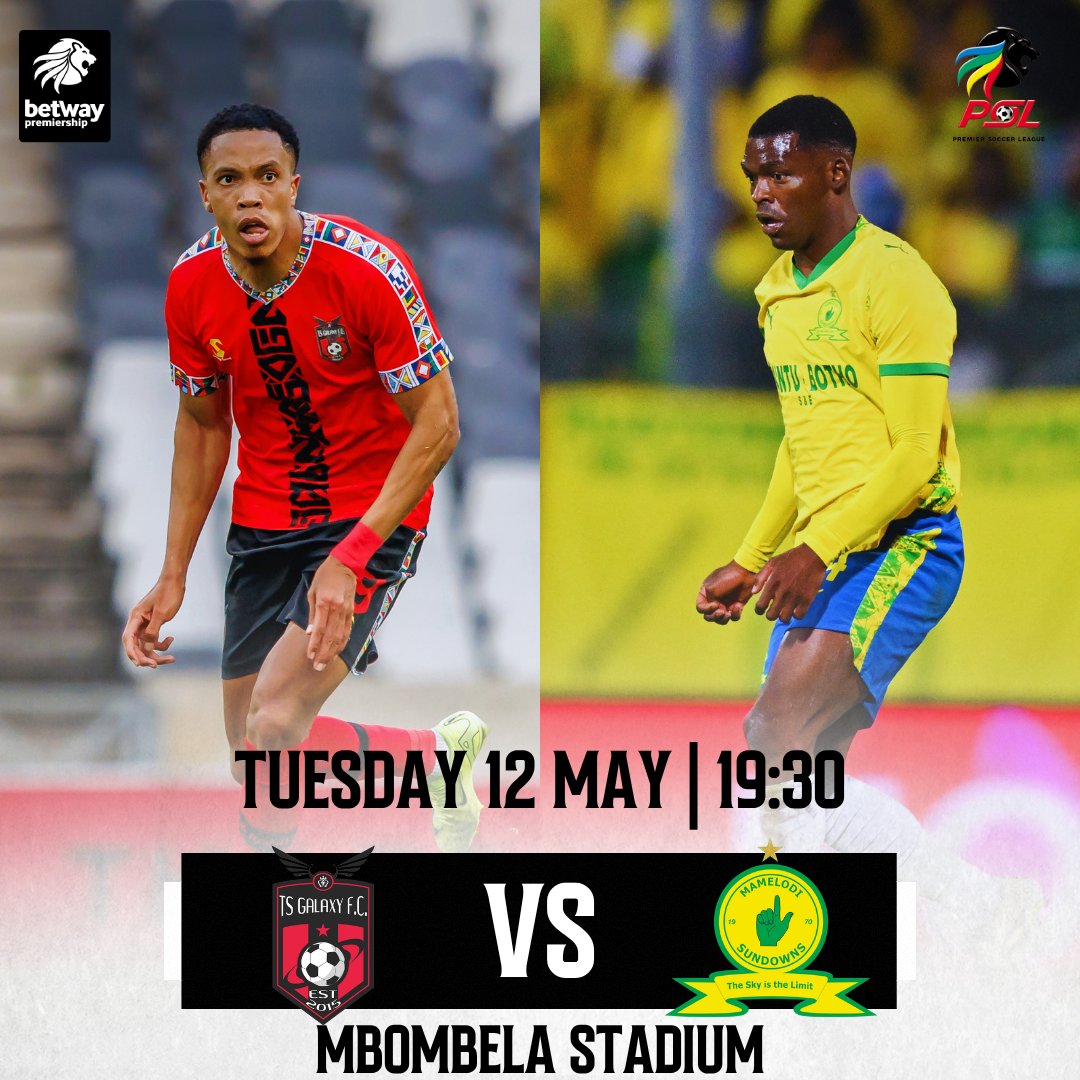 OfficialPSL's tweet photo. It's matchday in the #BetwayPrem as @TSGALAXYFC take on @Masandawana at Mbombela Stadium 🏟️🤝🙌

Kick-off at 19:30. ⚽ https://t.co/sjBiy8TQl7