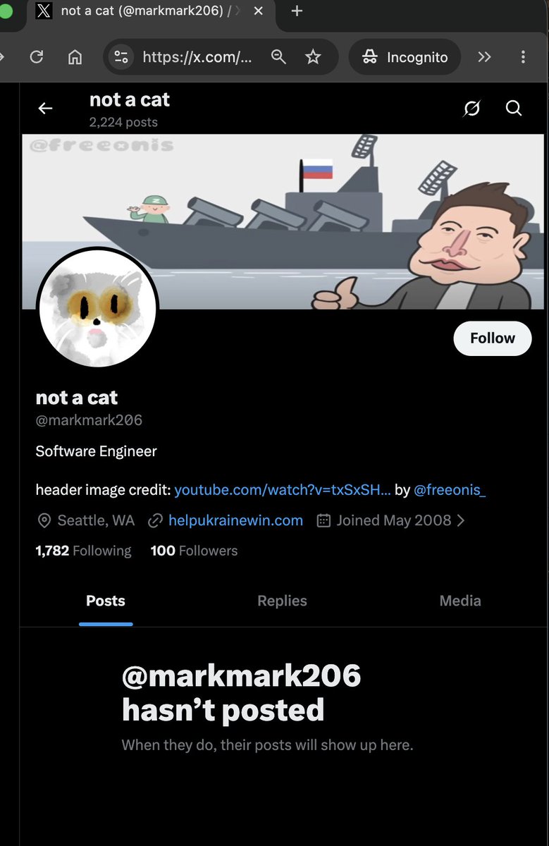 markmark206's tweet photo. lol "2,224 posts" "@markmark206 hasn't posted" https://t.co/AI360ymQj8