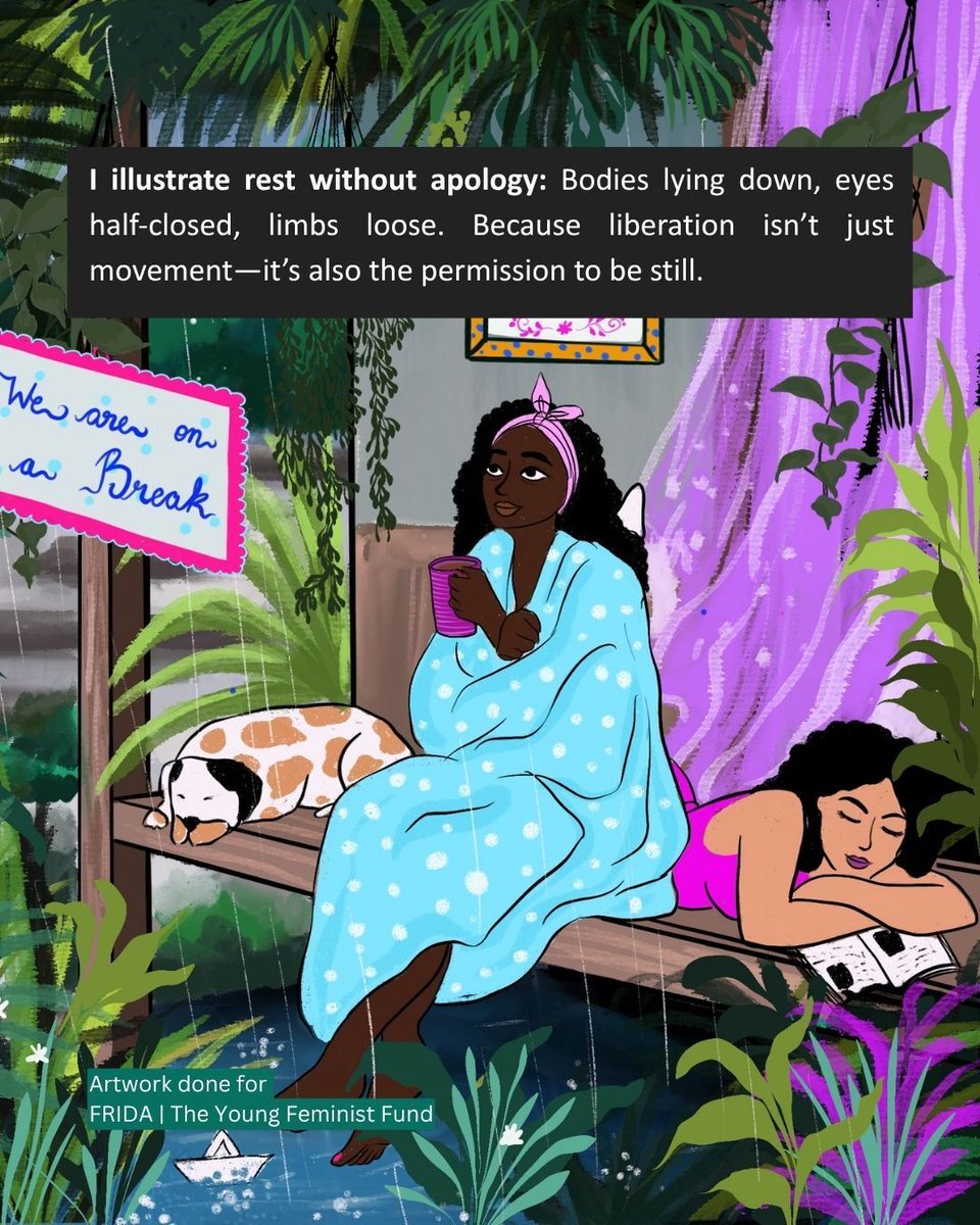 vidushiy's tweet photo. 🌿 Every body carries its own landscape.

Freckles that scatter like constellations. Body hair tracing quiet patterns. Wrinkles folding into movement. Postures that lean, rest, and breathe.

Artwork for @apwld , @AWID, @FRIDAfund and Our Collective Practice https://t.co/pxE27LwZ7Q