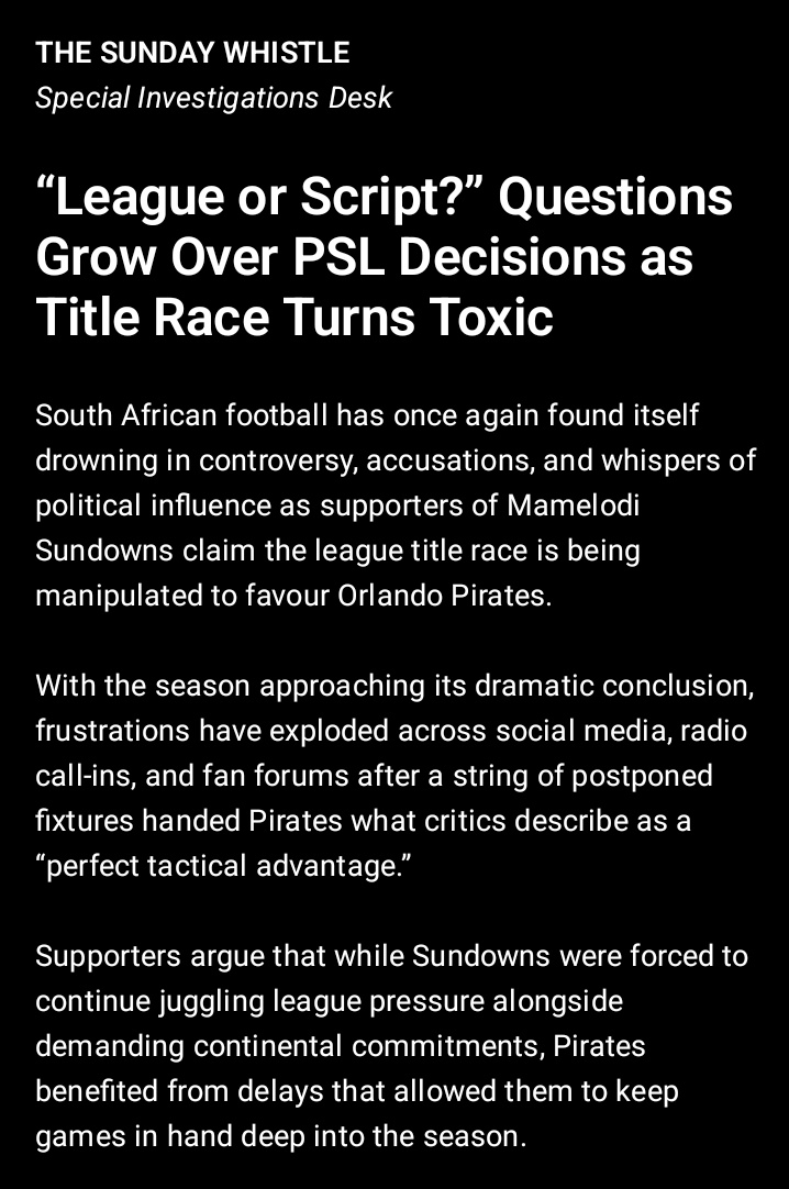 mphoalex11's tweet photo. PSL corruption reaches England media platforms. Wow who thought the world is watching? https://t.co/MyF1XMI0rT