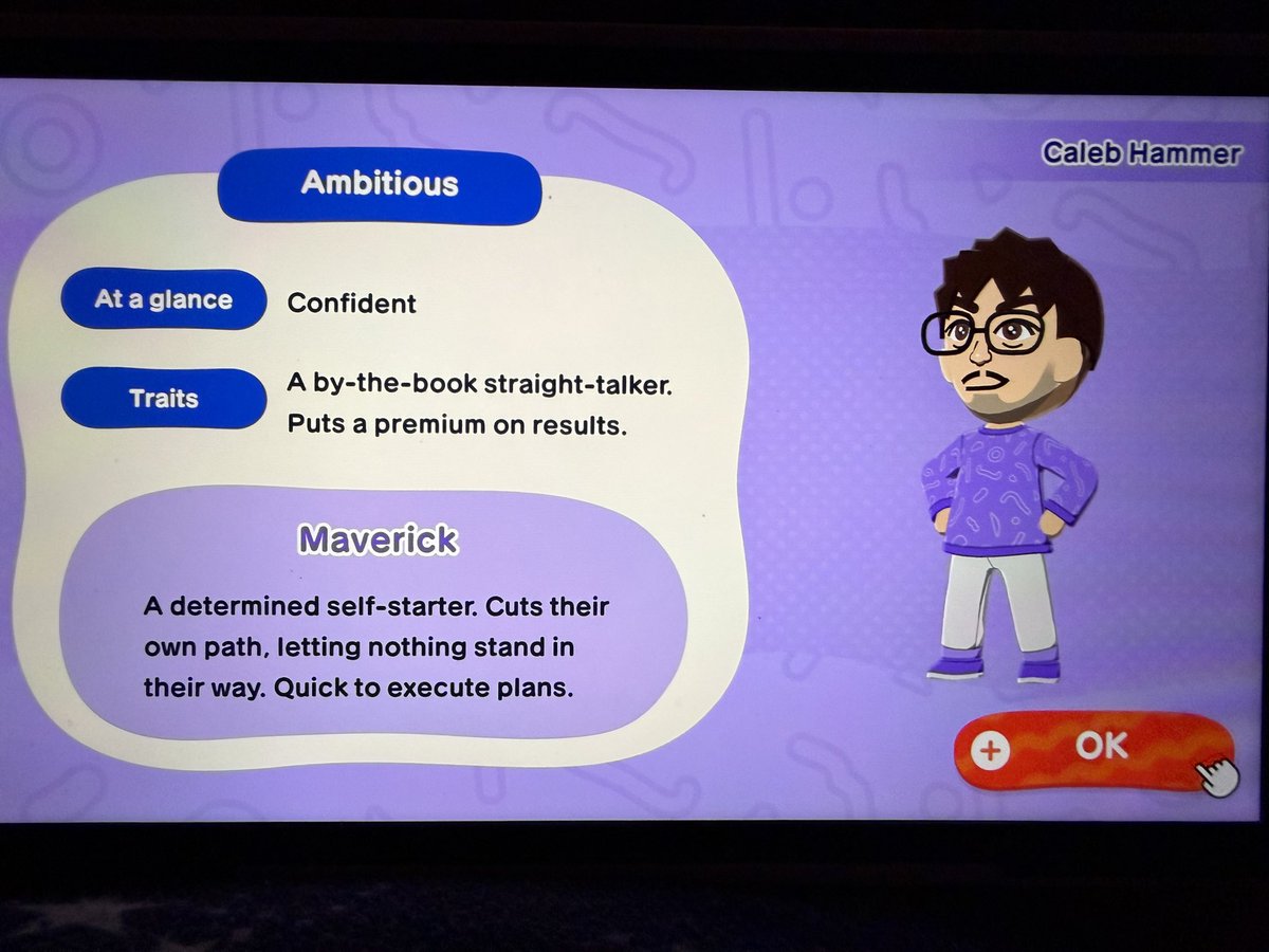 darkwokebae's tweet photo. @sircalebhammer I made you in Tomodachi Life: Living the Dream, how did I do? :) https://t.co/rpEFsdRzol