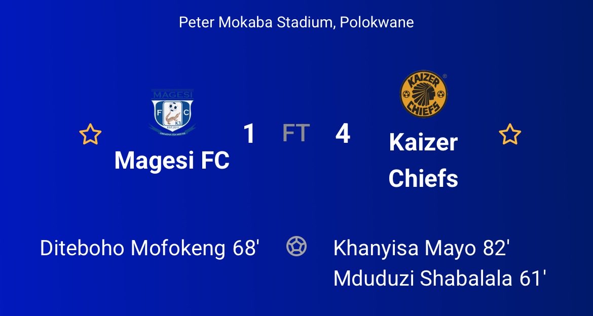 Where was this energy when they played Chiefs at Peter Mokaba? Were they on top of the log table then?