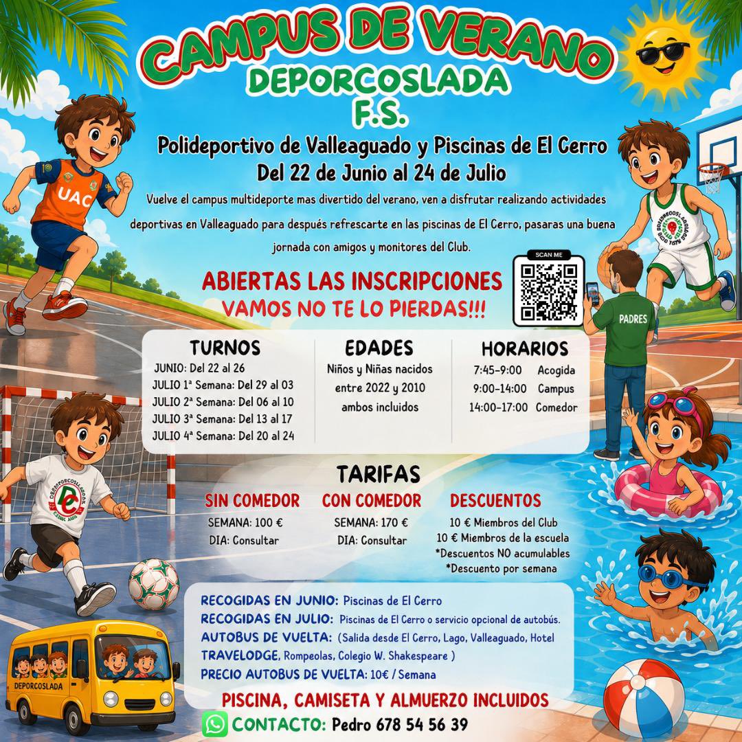 DeporcosladaFS's tweet photo. 𝐂𝐚𝐦𝐩𝐮𝐬 𝐝𝐞 𝐯𝐞𝐫𝐚𝐧𝐨 𝐃𝐞𝐩𝐨𝐫𝐜𝐨𝐬𝐥𝐚𝐝𝐚 𝐅.𝐒.

       👇🏼 𝐄𝐍𝐋𝐀𝐂𝐄 𝐈𝐍𝐒𝐂𝐑𝐈𝐏𝐂𝐈𝐎𝐍𝐄𝐒  👇🏼
https://t.co/LTDzCsVOih https://t.co/kuYrRtuch1