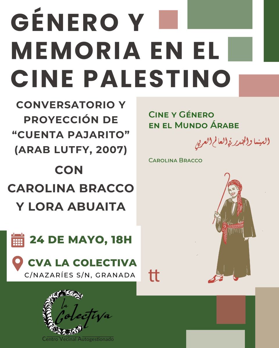 BDSGranada's tweet photo. 🎥🎞️🎛️🎬🧕🏽👩🏽🇵🇸✊🏽
📍#Granada en @CVAlacolectiva 
🗓️ Domingo, 24 de Mayo
⏰ 18:00 h https://t.co/tEW6nJ6Nox