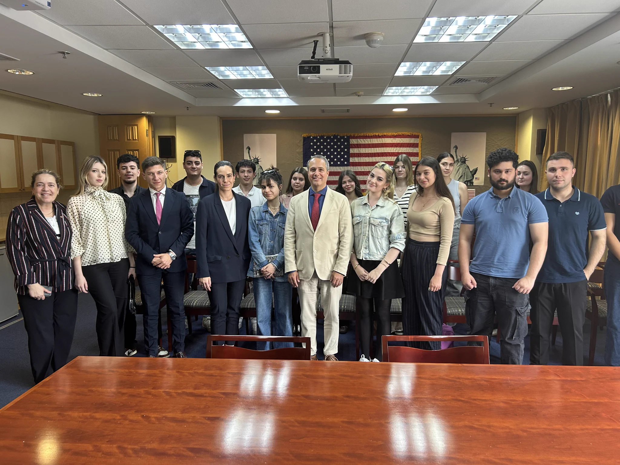 Group photo of student group that visited the Consulate