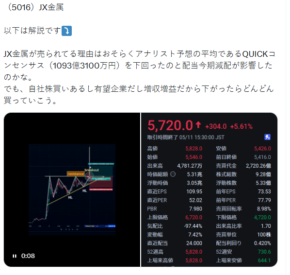 道治ストックアナリスト tweet media