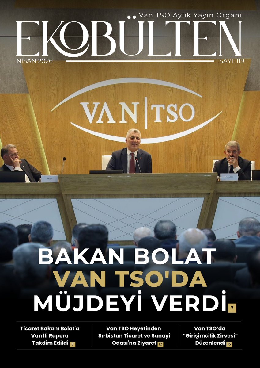 vantsokurumsal's tweet photo. Odamız Aylık Yayın Organı Ekobülten'in
2026/Nisan Sayısı yayımlandı.

Ekobülten'e ulaşmak için⤵️
https://t.co/sVfZGFArqV

@fahriborakk @ResitYaren @burak_gultepe @Mehmetdegerr @BalandiSerdar @GulgeldiKadir @fevzi_celiktas @Mahmutkoroglu65 @VeyselParin @Omeryilmaz__ @NecdetTakva @Cengizvantso