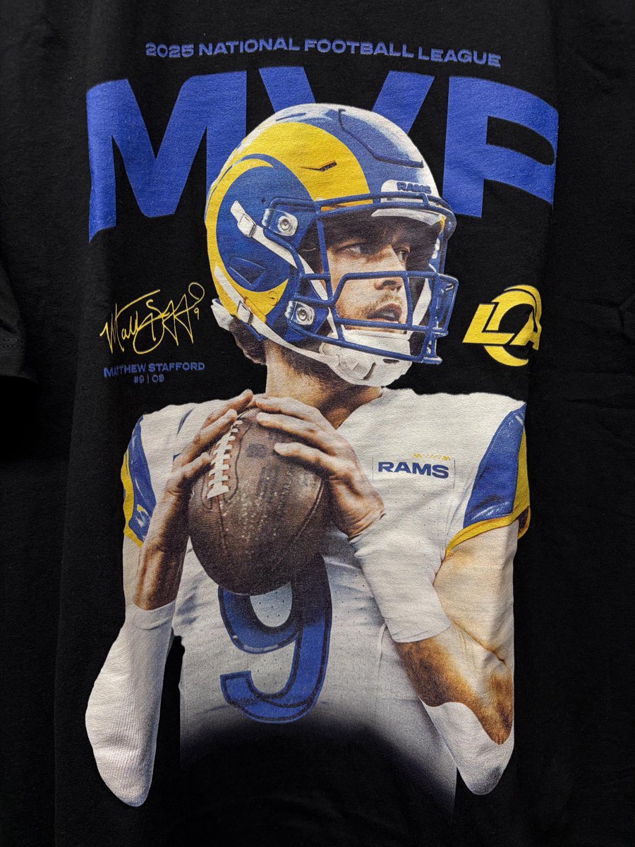 NFL '2025 シーズンMVP マシュー・スタッフォード Tシャツ(黒) のXL